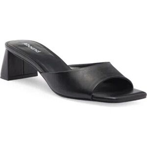 NEW Abound Erica Block Heel Square Toe Slide Sandals Black sz 8